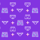 Variety of types of underwear on a purple background